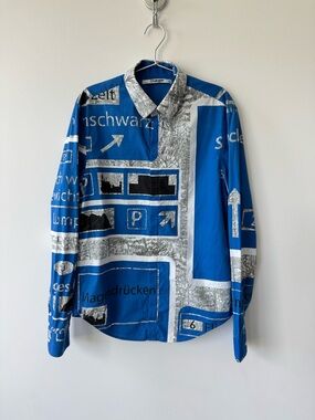 Chalayan Men’s Graphic Print Button Up Shirt FW2016 - Size 48